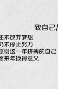 致所有陪伴  愿来年换得意义