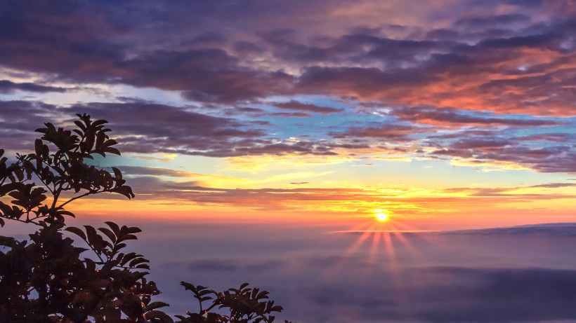唯美山顶的云海日出微信图片 晨曦