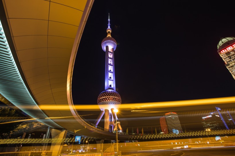 上海陆家嘴夜景微信图片 东方明珠