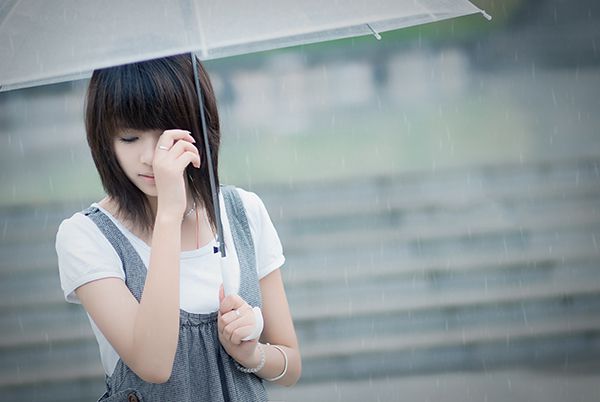 伤感唯美的下雨天女生图片