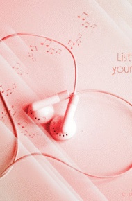 有种小情调感觉的非主流情感故事图片 戴上耳机聆听世界的美