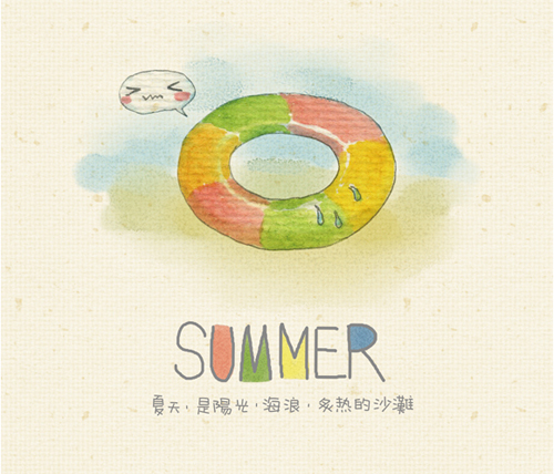 一组清新插画清新插画 在你的眼里，夏天是什么样的?