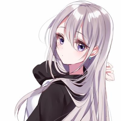 微信唯美紫色动漫女生头像