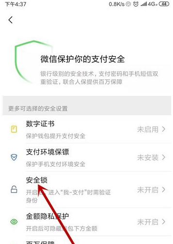 微信怎么设置进入钱包需要验证手势密码或指纹？