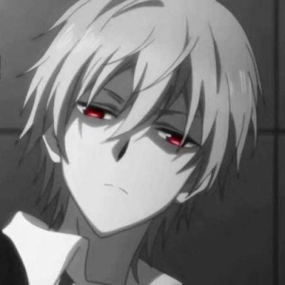 丧气黑白风格的微信动漫男生头像