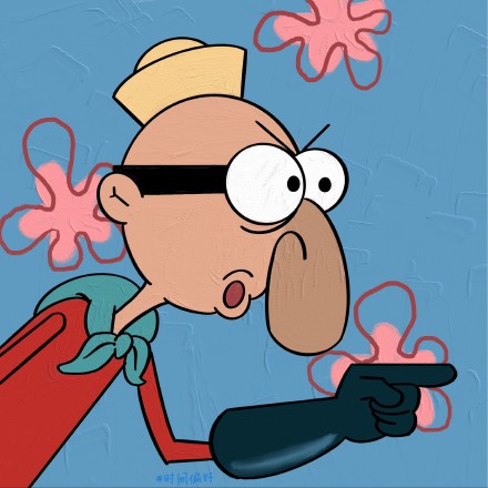 海绵宝宝家族油画动漫头像