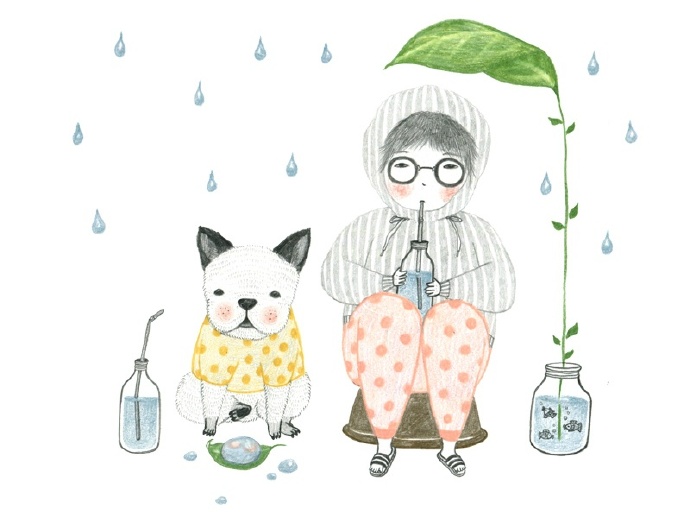 个性女生手绘简单可爱微信背景图