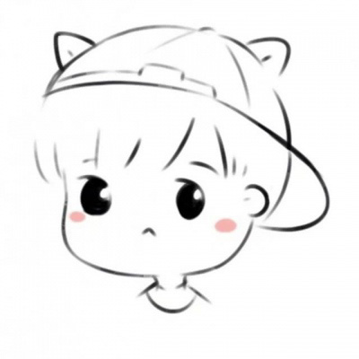 简单干净大方可爱手绘简约白底一对情侣微信头像