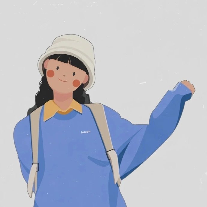 简单少女风插画微信头像