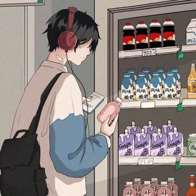 便利店动漫情侣微信头像