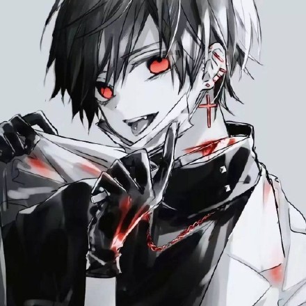 帅气红眼男二次元微信头像