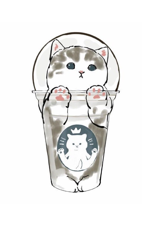 杯子里的小猫咪可爱卡通微信头像