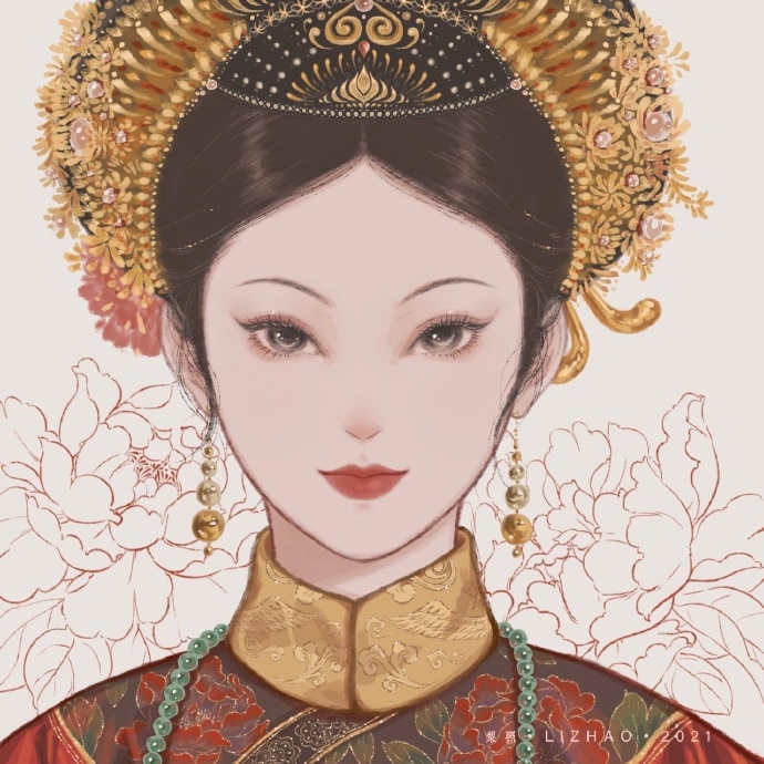 甄嬛传手绘复古微信头像