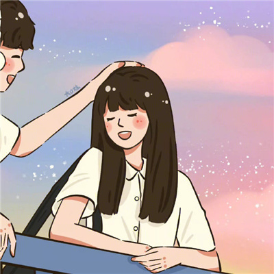 很甜的插画微信情侣头像