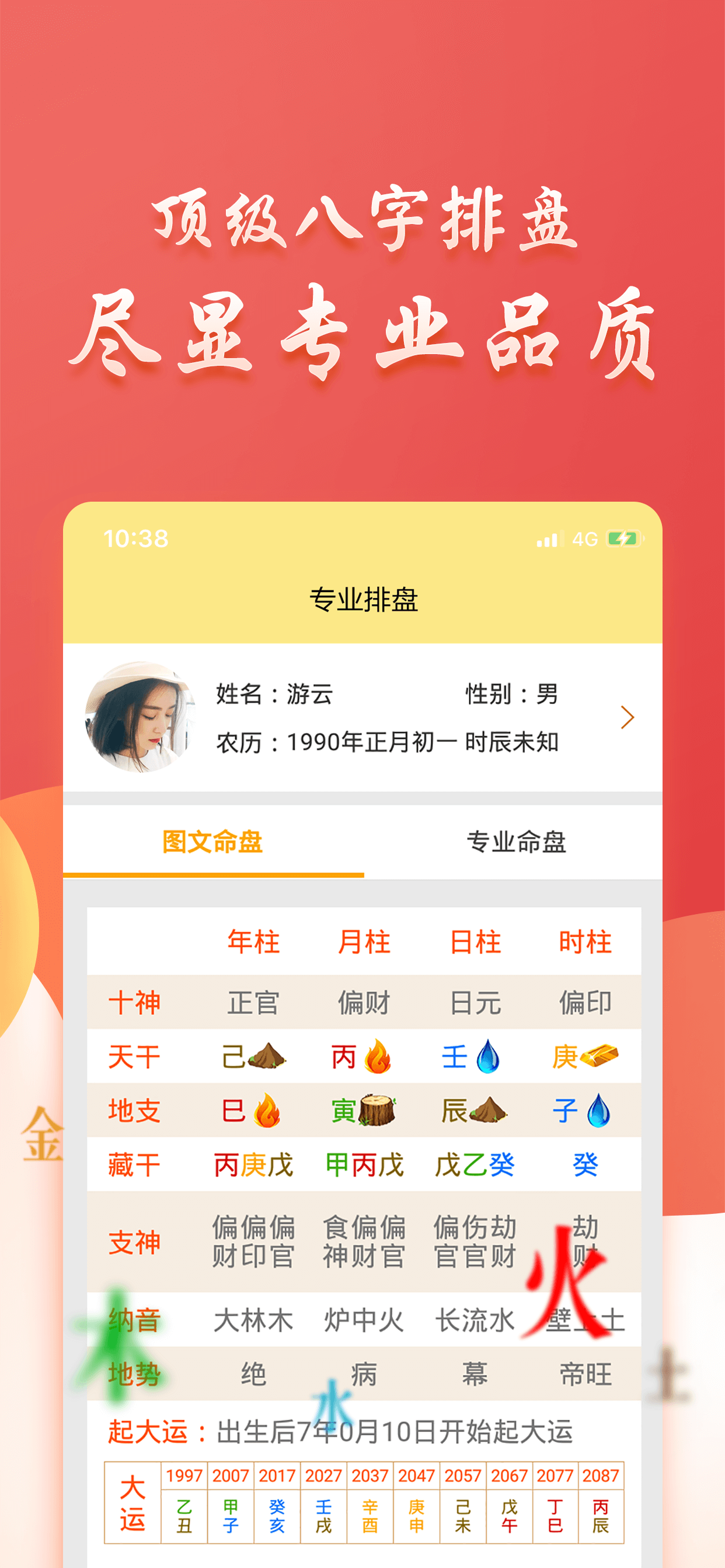 八字排盘(详细解盘)