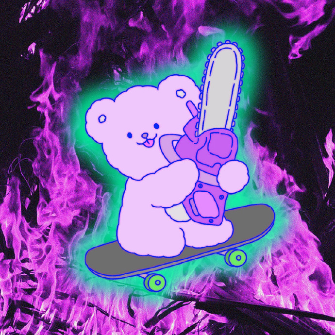 朋克治愈系的小熊微信头像