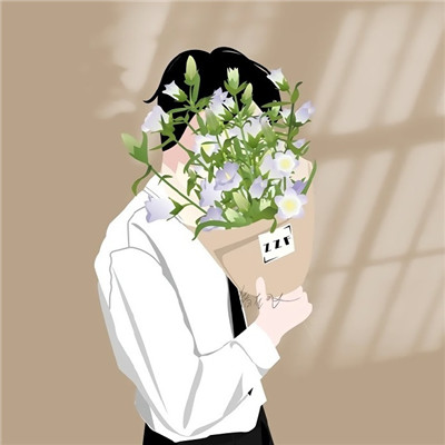 梦幻的插画风情侣微信头像